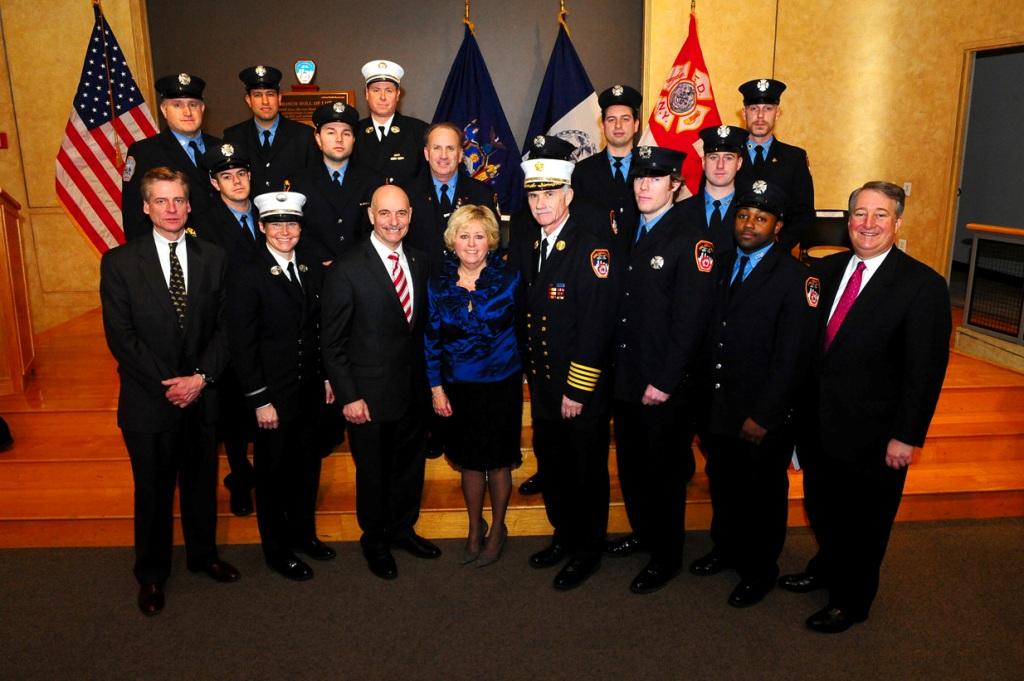 Participants in the seventh annual Honor Roll of Life induction ceremony at FDNY Headquarters. (Photo by Chris Herder) 