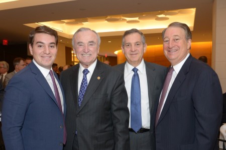 Michael Milstein, New York Police Commissioner William Bratton, Edward Milstein and Howard Milstein (left to right)