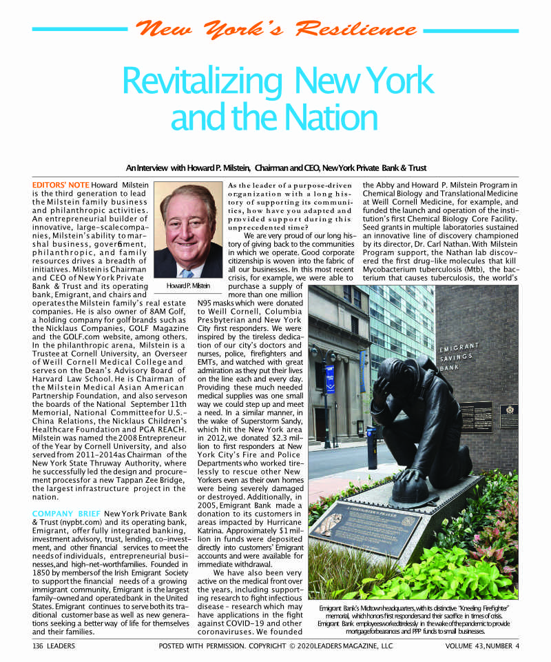 Revitalizing New York and the Nation